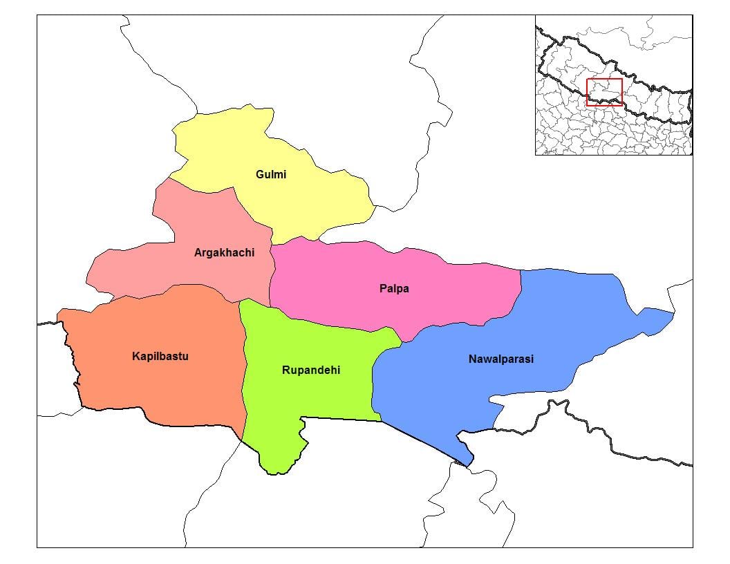 Карта rupandehi Непал