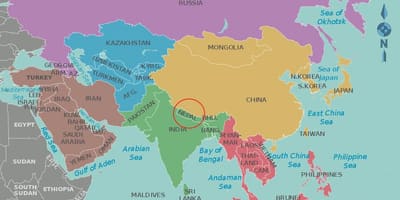 Карта Непала і суседніх краін