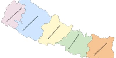 Карта Непала ў галіне развіцця 