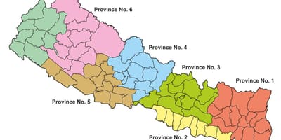 Карта Непала, правінцый 